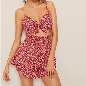 Red Shorts Romper Size XS Small